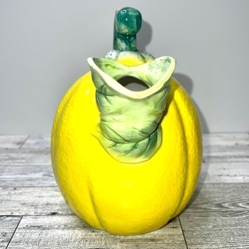 Vintage Lemon Majolica Pitcher by The Haldon Group - Picture 3 of 14
